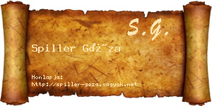 Spiller Géza névjegykártya