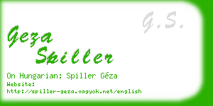 geza spiller business card