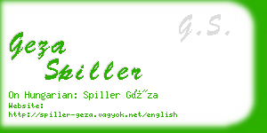 geza spiller business card